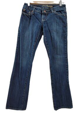 Vintage American Eagle Jeans Women's 28x29 Blue Denim AEO Straight 77 Low Rise